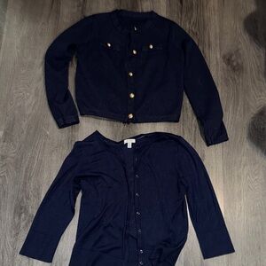 2 two 2️⃣ | Navy Cardigans with Gold Button L Susina & SHEIN (bottom pic) medium